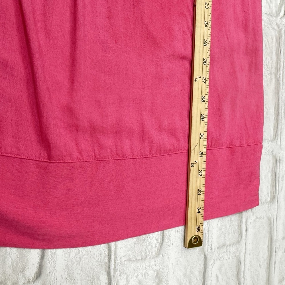 Sonoma S Linen Blend Sleeveless Knee Length Dress Pink Pleated Summer Sun Dress - Picture 11 of 15